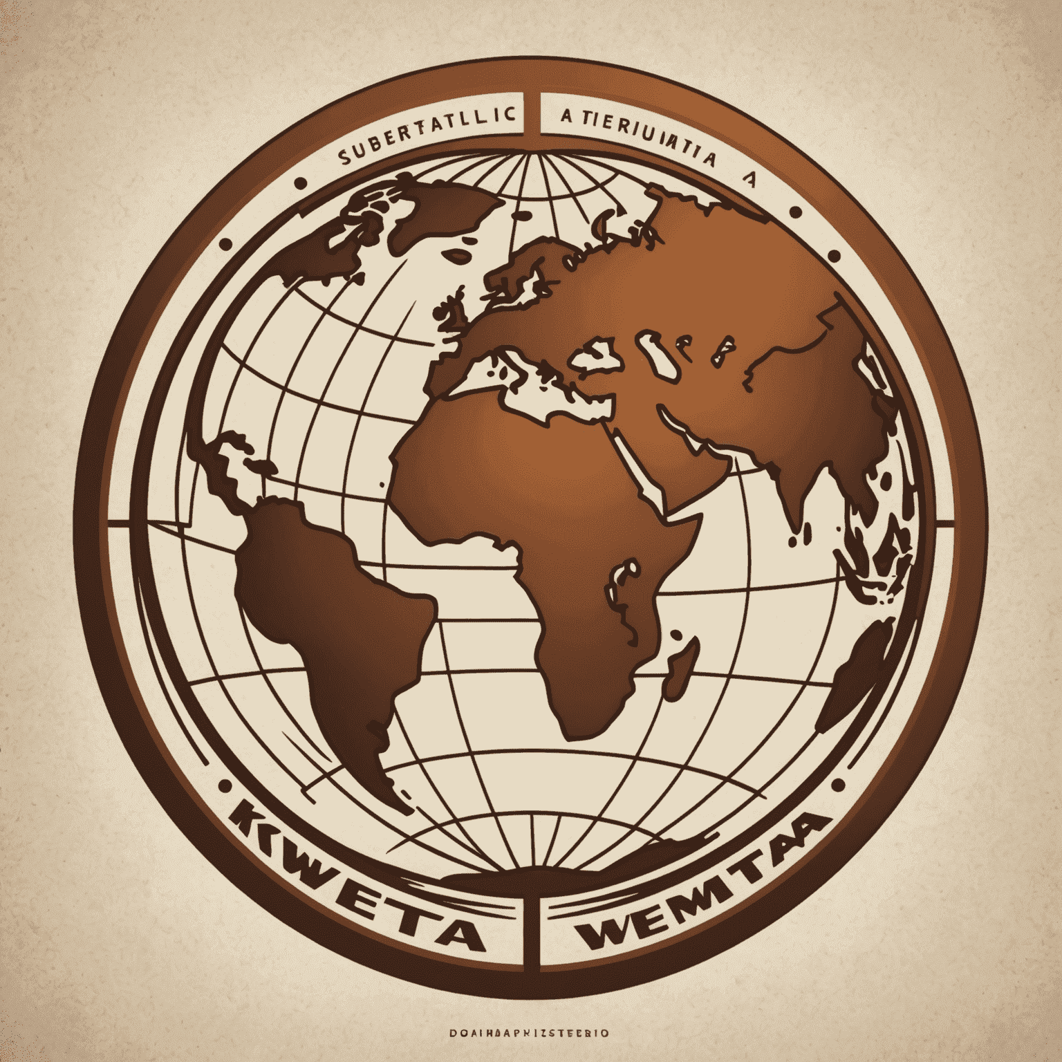 Flockcerz logo - A stylized globe with warm earthy tones and cursive lettering