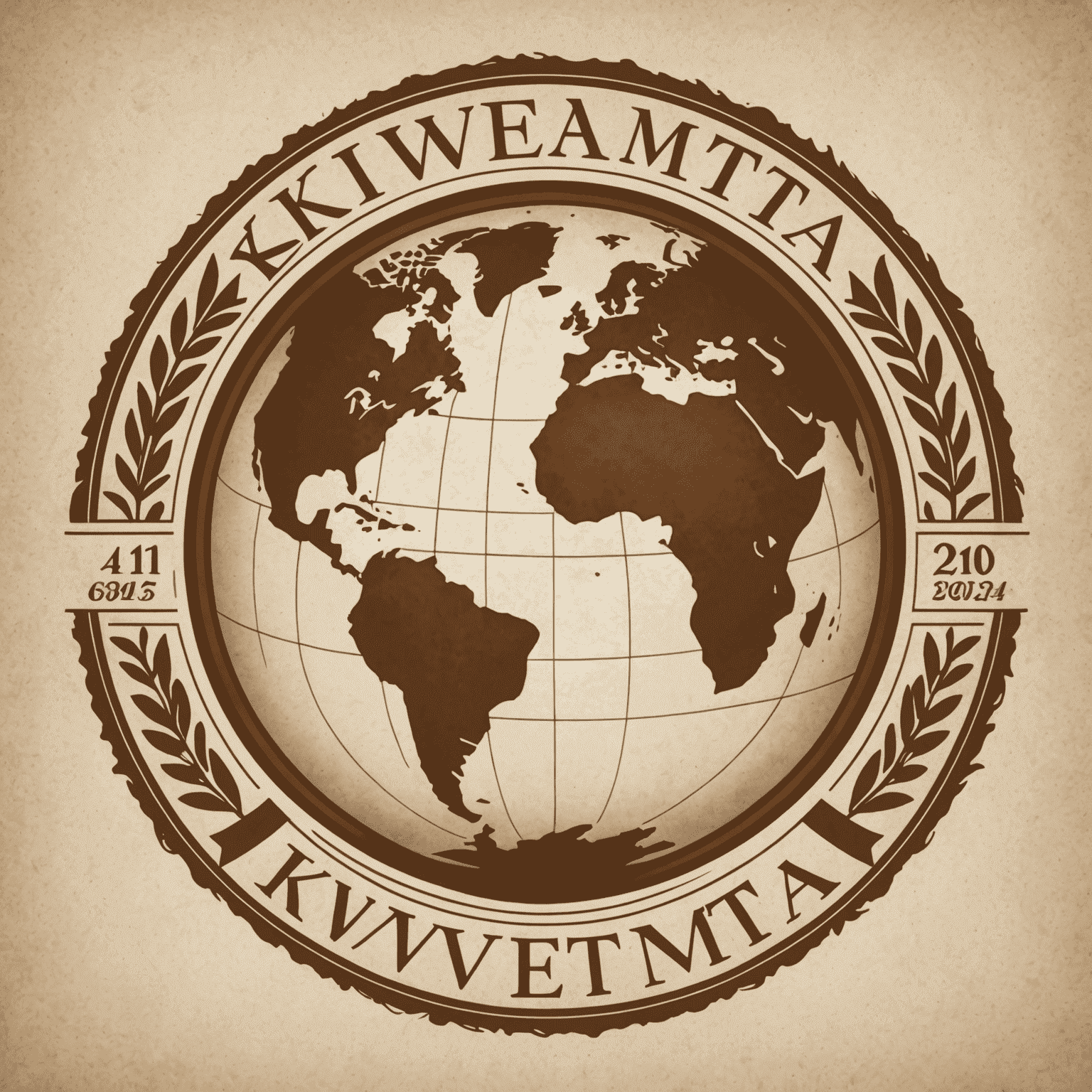 Flockcerz logo - A stylized globe with warm earthy tones and cursive lettering