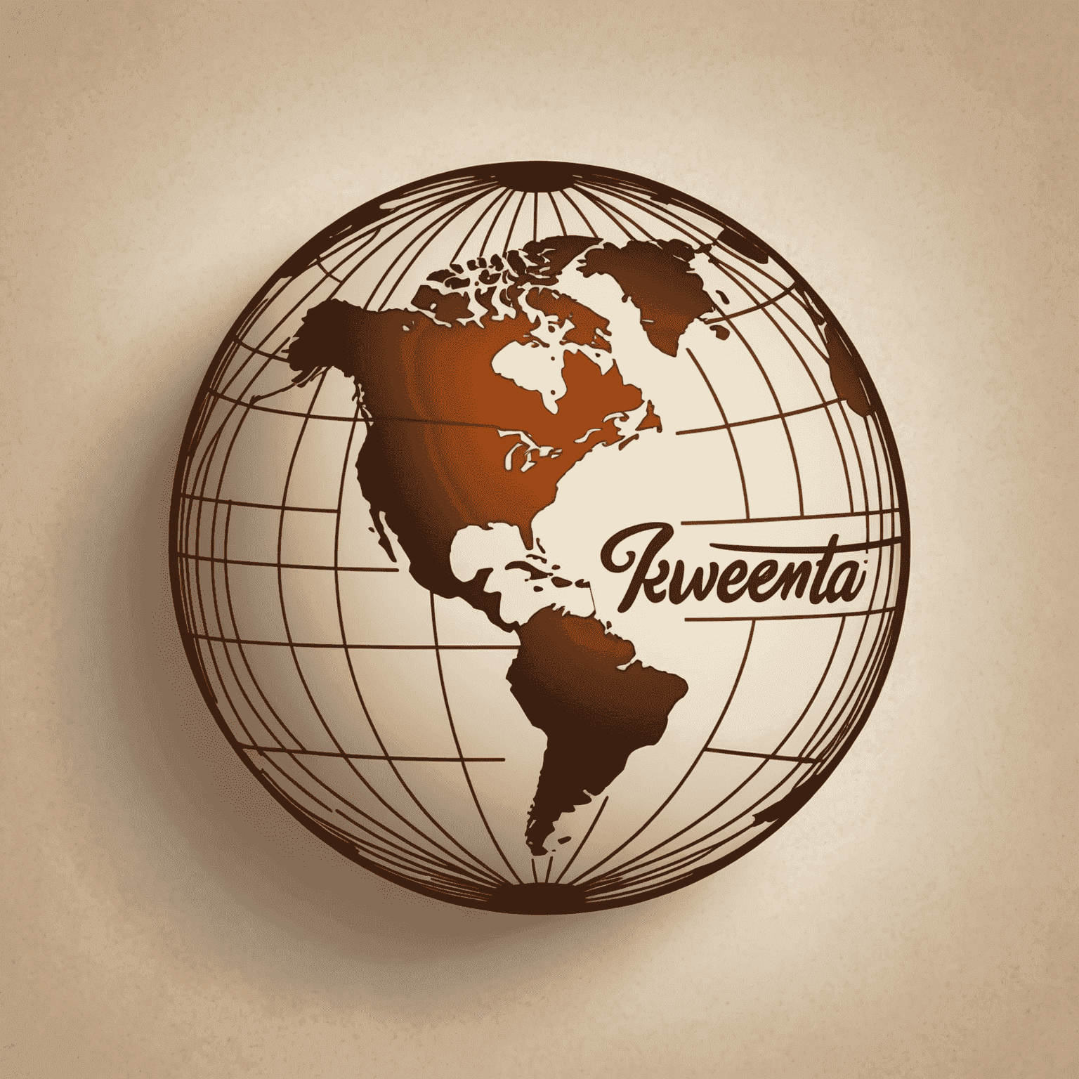 Flockcerz logo - A stylized globe with warm earthy tones and cursive lettering